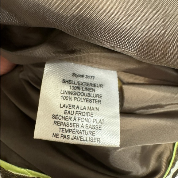 Solo Moda metallic brown zebra linen lightweight trench coat size 6 - Picture 4 of 7